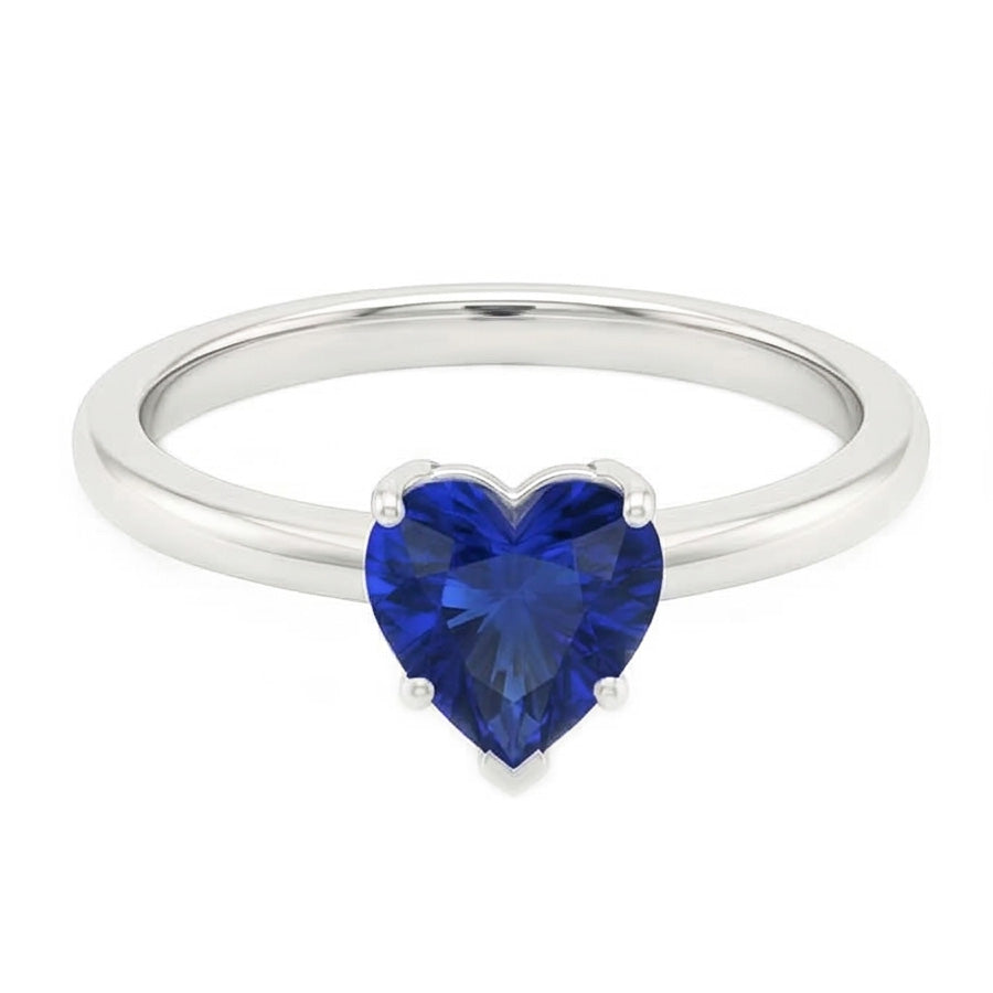 natural heart sapphire 2ct ring profile view