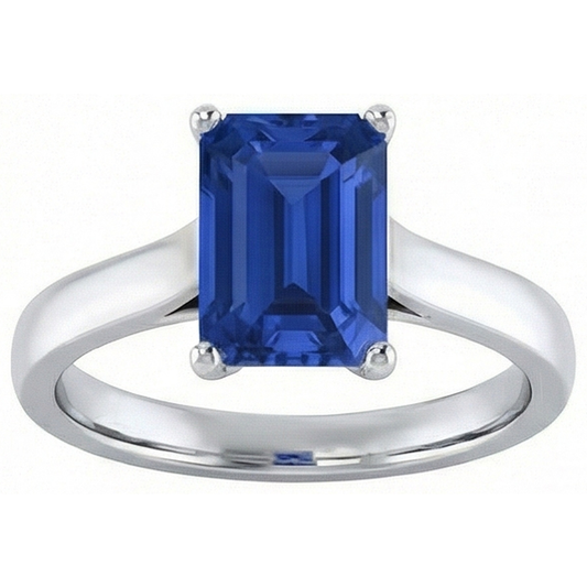 natural emerald sapphire 2ct ring front view