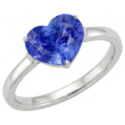 Natural Sapphire Ring 2ct - White Gold 14K