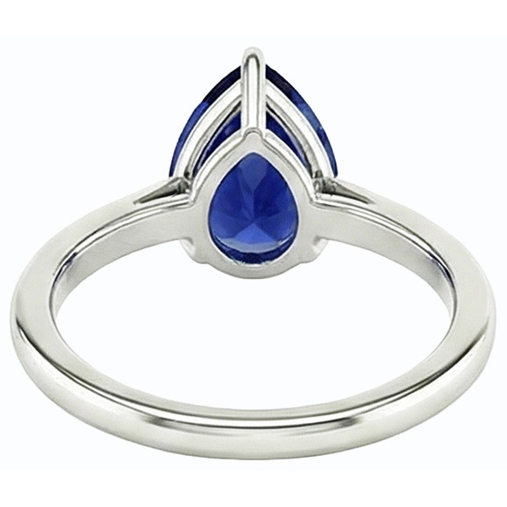 natural pear sapphire 2.50ct ring side angle