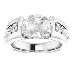 Ladies Anniversary Ring Oval Old Cut Genuine Natural Earth Mined Diamond Prong Set 6.25 Carats
