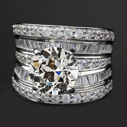 Ladies Baguette & Old Cut Real Diamond Fancy Wedding Ring 5.50 Carats