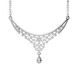 Ladies Chain Necklace Round Cut 2.50 Carats Genuine Natural Earth Mined Diamonds White Gold 14K