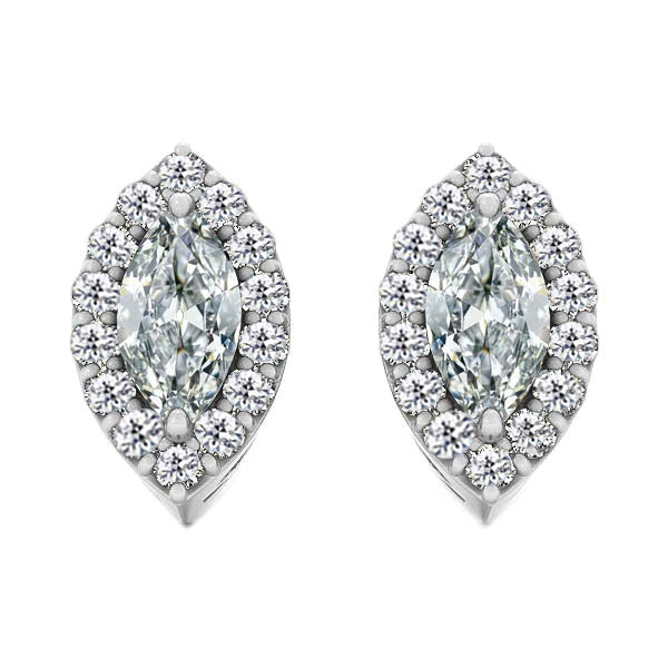 Drop Earrings 14K White Gold with Brilliant Diamond – main view