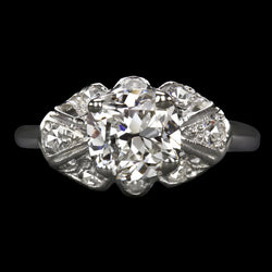 Ladies Engagement Ring Cushion Old Miner Real Natural Earth Mined Diamond 6 Carats 14K Gold