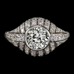 Ladies Genuine Natural Earth Mined Diamond Fancy Ring Old Cut Bezel Set 3.75 Carats Milgrain Gold