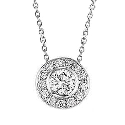 Ladies Gorgeous Natural Diamonds Pendant 2.50 Carats Necklace White Gold 14K