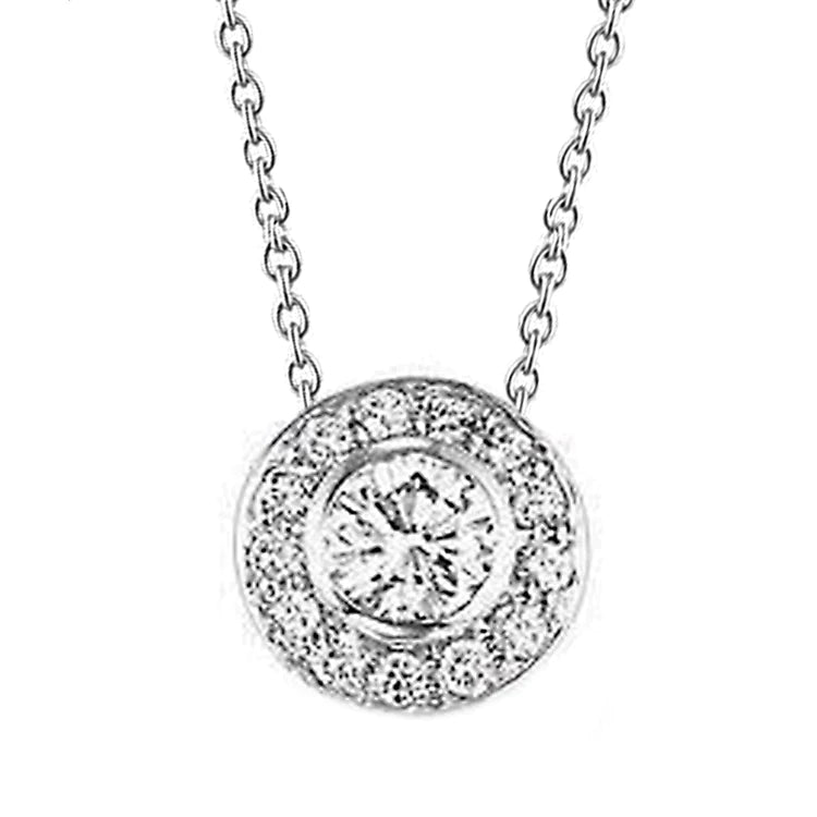 Ladies Gorgeous Natural Diamonds Pendant 2.50 Carats Necklace White Gold 14K