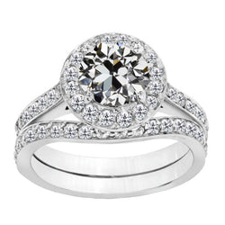 Old Mine Cut Diamond Proposal Ring in 14K White Gold – 1.50 ct
