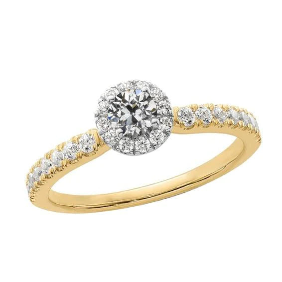 Ladies Jewelry Halo Old Mine Cut Natural Diamond Ring Fishtail Set 2.75 Carats