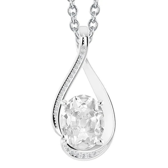 Ladies Jewelry Round & Oval Old Miner Real Diamond Pendant Slide 5 Carats