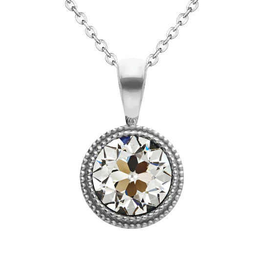 Earth-Mined Diamond Drop Pendant 2 ct 14K White Gold – main view