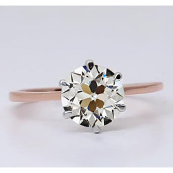 Luxury Diamond Solitaire Ring – 2 ct Two-Tone 14K Gold