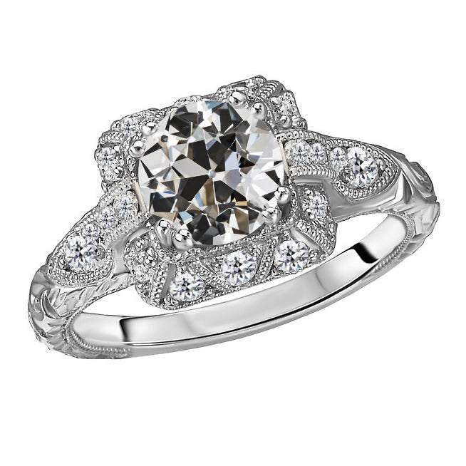Halo Ring 14 Karat White Gold with Diamond – main view
