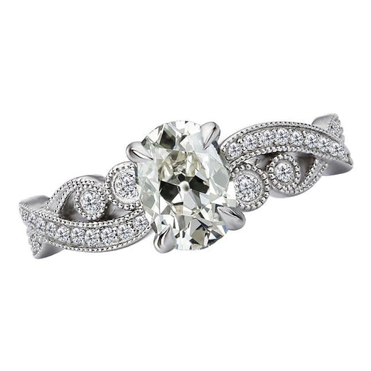 Solitaire with Side Stones 14 Karat White Gold with Diamond – main view