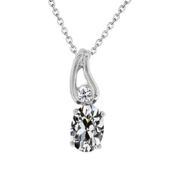 Fine Diamond Pendant – Old Mine Cut 2 ct 14K White Gold
