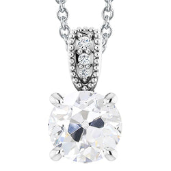 Ladies Real Natural Earth Mined Diamond Pendant Old Miner Jewelry With Bail 5 Carats Prong Set