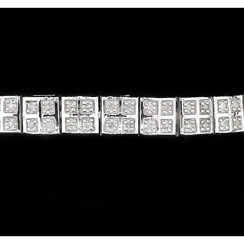 Ladies Real Diamond Tennis Bracelet 8 Carats White Gold 14K