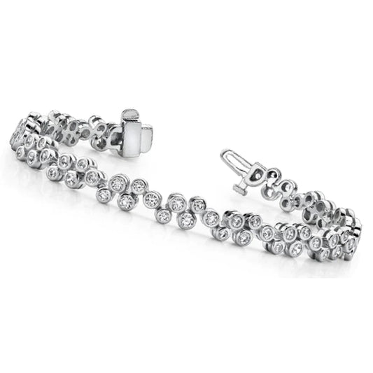 Ladies Round Cut Real Diamond Tennis Bracelet White Gold Fine 4 Carat