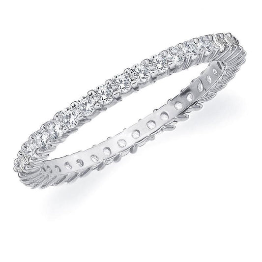 Ladies Round Natural Diamond Engagement Band White Gold 14K 1.20 Carats