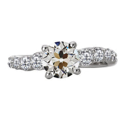 2 ct Fine Diamond Accent Solitaire Ring in 14K White Gold