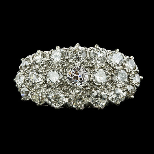 Ladies Round Old Cut Real Diamond Ring Milgrain Shank Gold 6 Carats - Halo Ring-harrychadent.ca