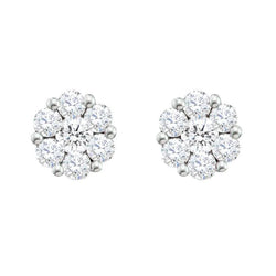 Ladies Round Real Diamond Studs Halo Earring Fine Gold Jewelry 4.20 Carats