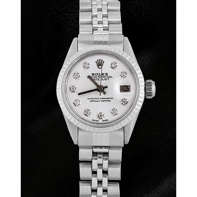 Ss Jubilee Bracelet White Diamond Dial Rolex