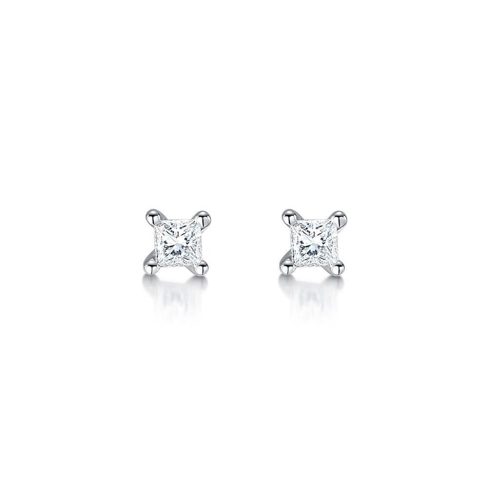 Ladies Studs Earring Prong Set 2.20 Ct Round Real Diamonds White Gold - Stud Earrings-harrychadent.ca