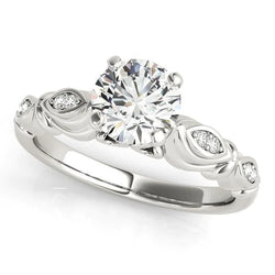 Ladies Vintage Style Genuine Diamond Engagement Ring 1.90 Carats Solid WG 14K