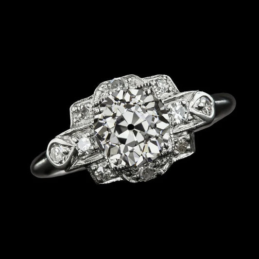 Ladies Wedding Ring Round Old Miner Real Diamonds 3.50 Carats