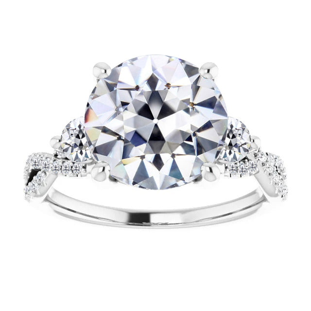 Premium Fine Diamond Solitaire with Side Stones 6 ct – main view