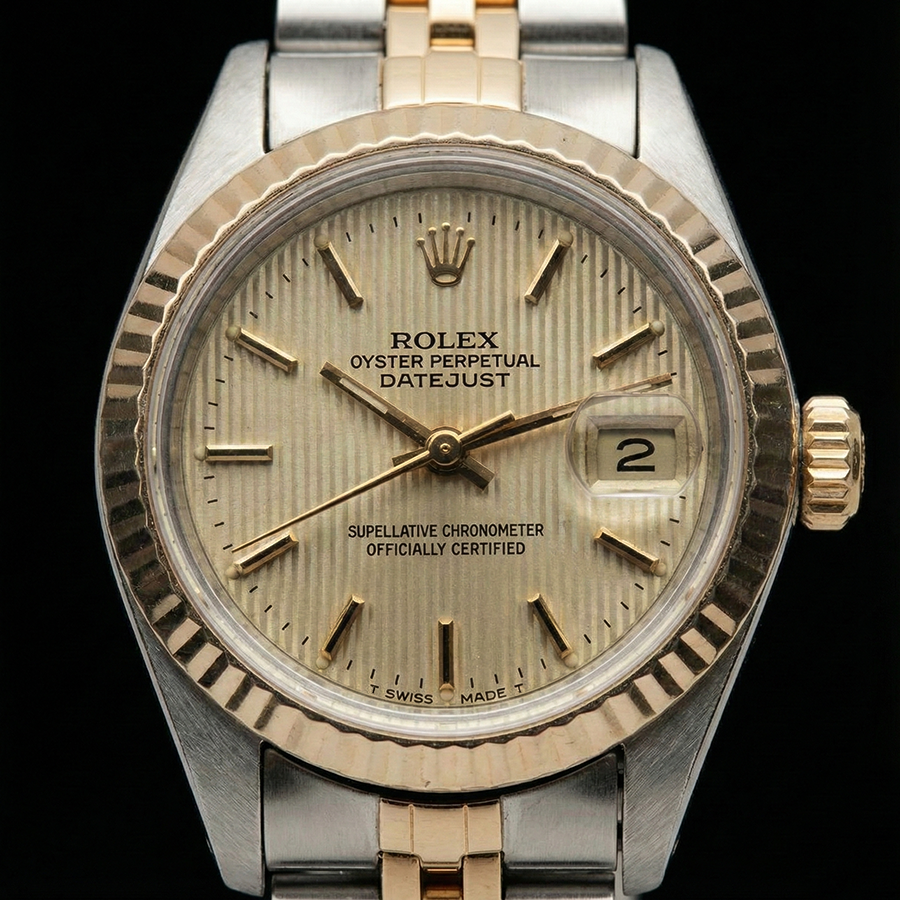 Ladies Rolex Date Just Watch Dial Two Tone Jubilee Bracelet