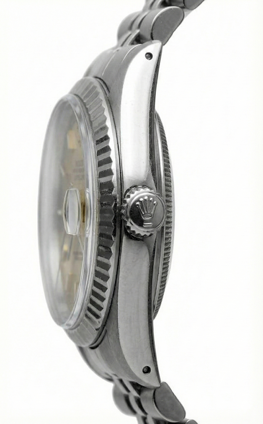 Ladies Rolex Datejust Watch Ss Champagne Stick Dial