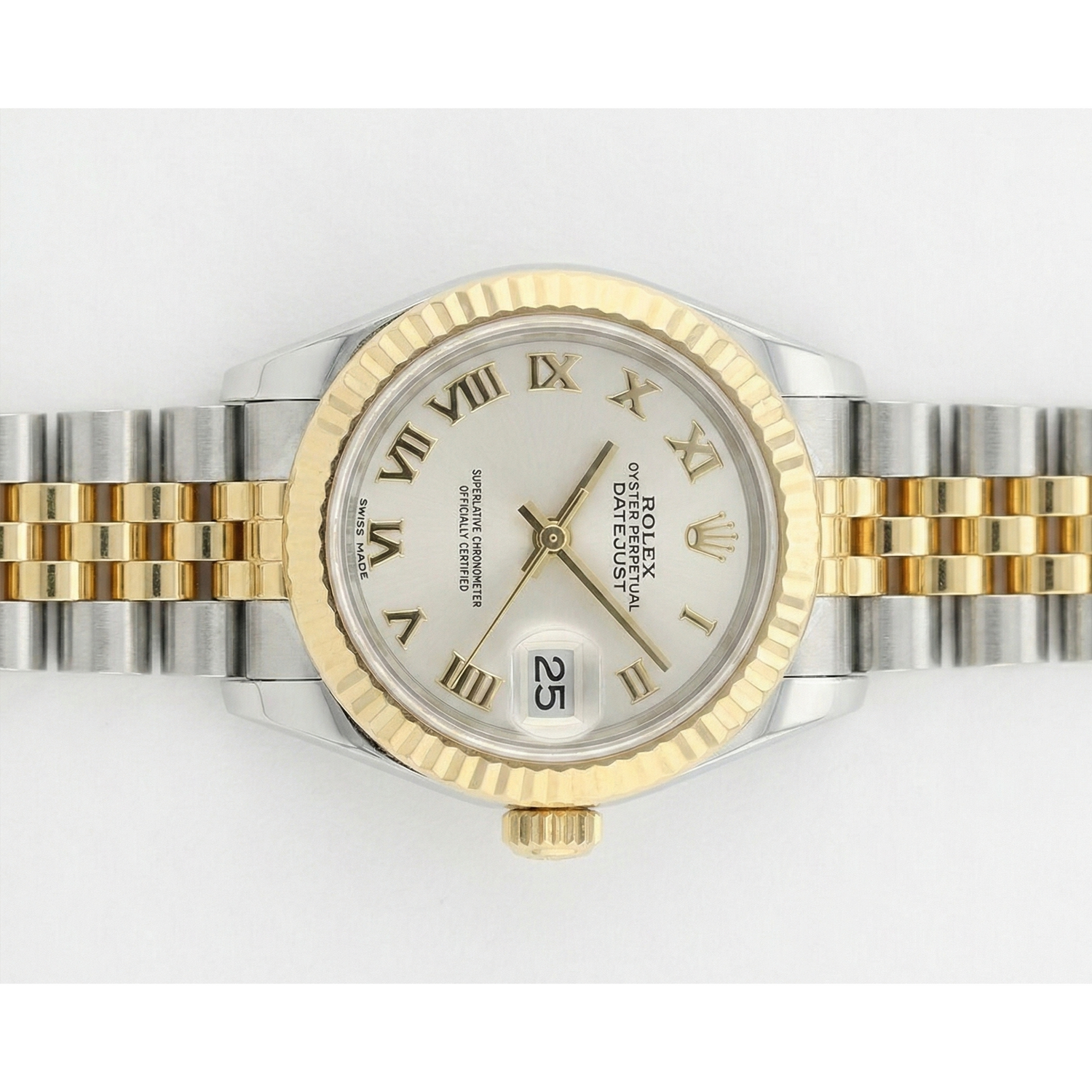 Rolex Gold with Gemstone – top view
