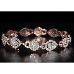 Ladies Tennis Bracelet 10 Carats Lab Grown Diamond Rose Gold Jewelry