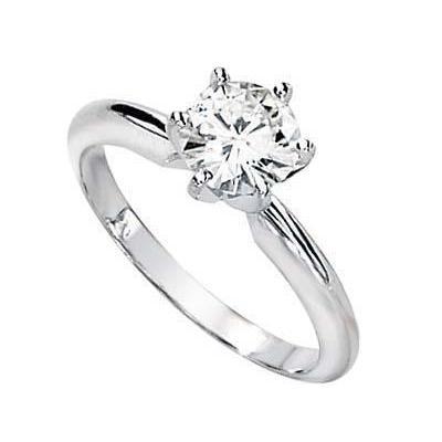Lady 1.10 Carat Round Real Diamond Engagement Ring Gold White 14K