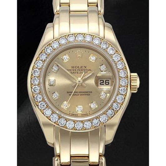Lady Rolex Pearlmaster 29mm 18K Yellow Gold Diamond Watch