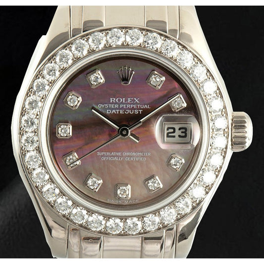 Lady Rolex Pearlmaster Mother Of Pearl 18K White Gold Watch