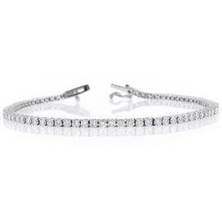 Lady Tennis Bracelet Small Round Cut 3.50 Carats Real Natural Earth Mined Diamonds White Gold