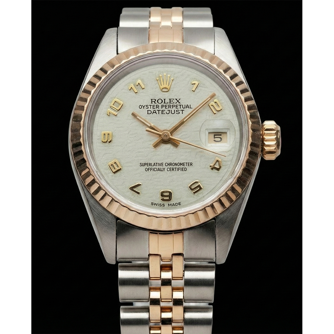 Lady Rolex Yellow Gold Datejust Watch Perpetual Arabic Dial Ss