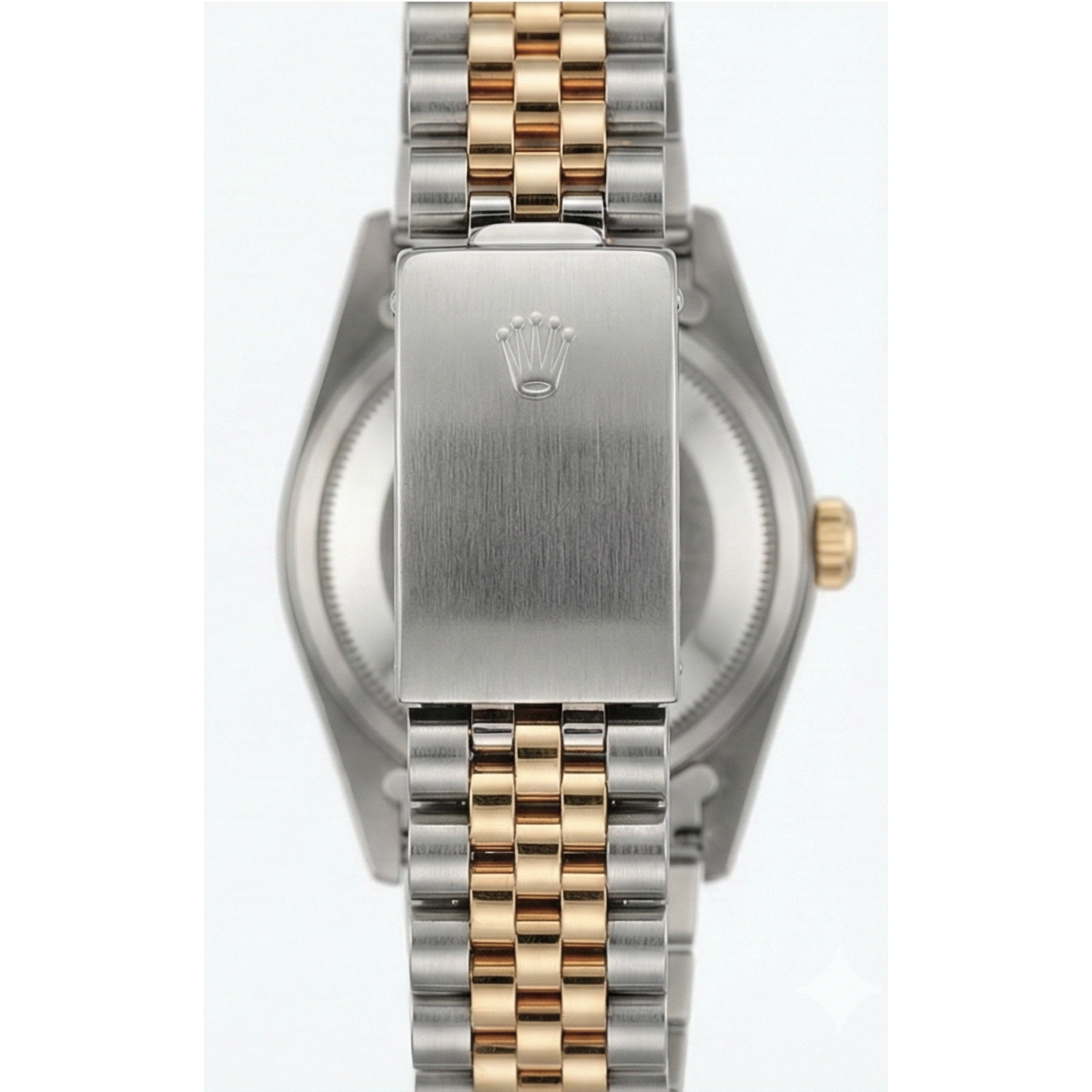 Lady Watch Champagne Stick Dial Rolex Bezel Yellow Gold Jubilee