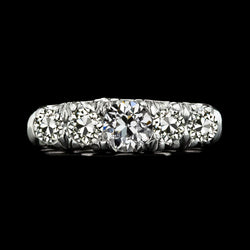 Lady’s Anniversary Band Round Old Miner Real Natural Earth Mined Diamond 5.50 Carats White Gold