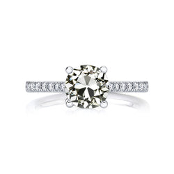 Lady’s Anniversary Ring Round Old Cut Real Diamond 4 Prong Set 4 Carats