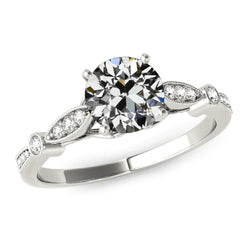 Lady's Anniversary Ring Round Old Miner Real Diamond 3.50 Carats