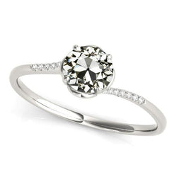 Lady's Engagement Ring Round Old Cut Real Diamond 2.50 Carats