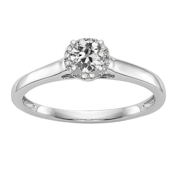 Lady’s Halo Ring Round Old Mine Cut Genuine Diamond 1.75 Carats Gold Jewelry
