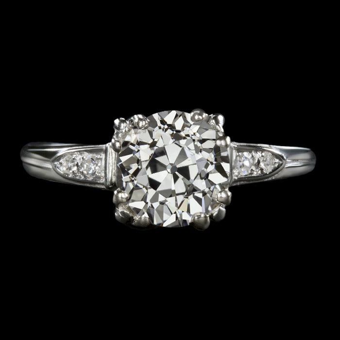 Lady’s Ring Real Round Old Mine Cut Triple Prong Set 3.50 Carats Gold - Anniversary Ring-harrychadent.ca