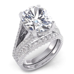 Large Oval Natural Earth Mined Diamond ( Not Lab Grown ) Wedding Ring And Band Set