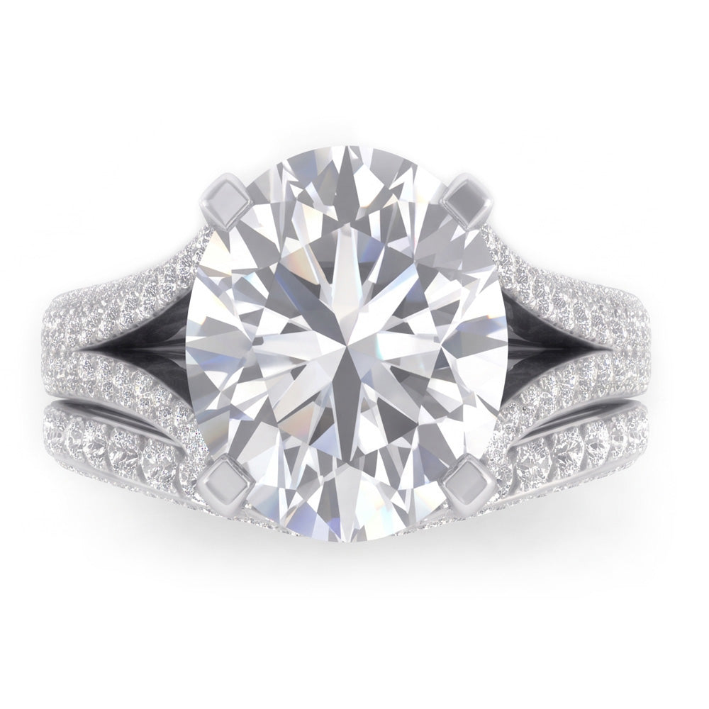 Large Oval Natural Earth Mined Diamond ( Not Lab Grown ) Wedding Ring And Band Set